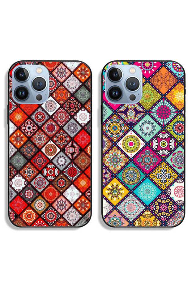 حافظتان لهاتف Apple iPhone 13 Pro، أغطية حماية بتصميم ماندالا وشكل ماندالا