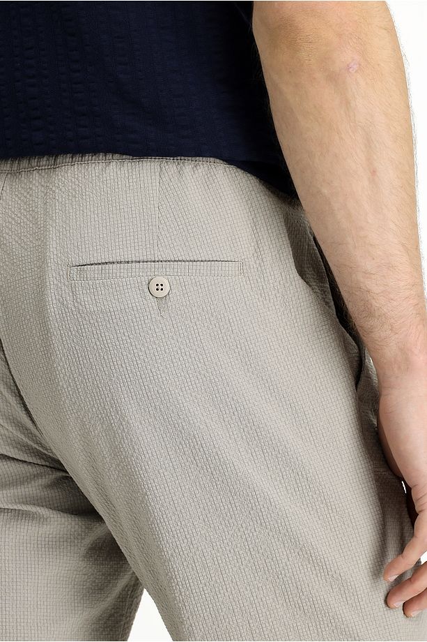 Techno-Line Regular Fit Beli Lastikli İpli Gofre Klasik Kumaş Pantolon - 6