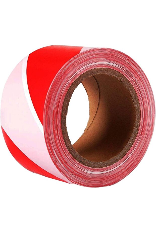 Safety Warning Tape Red & White 7cm x 200m Roll Non-Adhesive