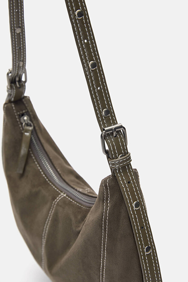 Dikiş detaylı çapraz askılı çanta - 4