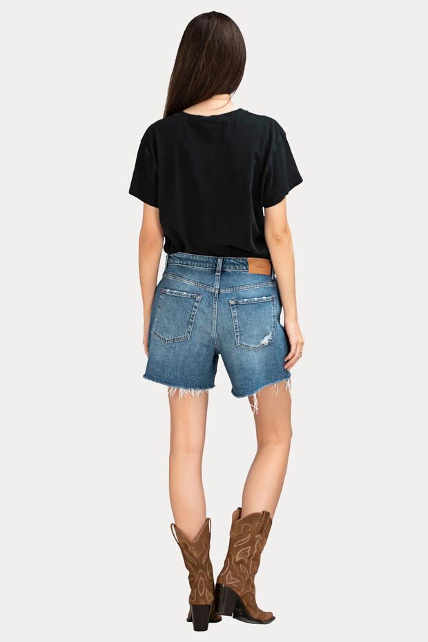 Straight Fit Denim Şort - 4