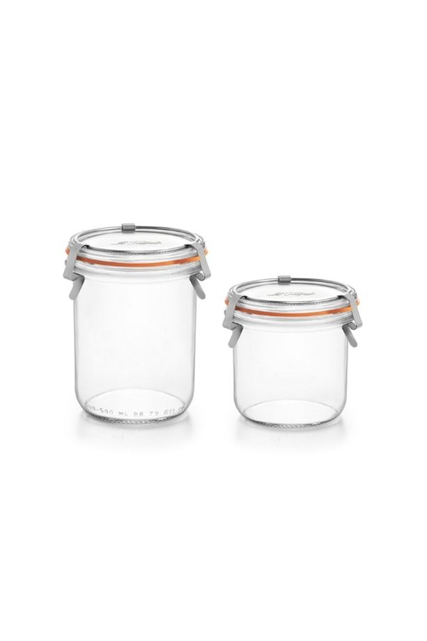 Klipsli 2'li Cam Kavanoz Seti (1 Adet 580 ml - 1 Adet 425 ml) - 1