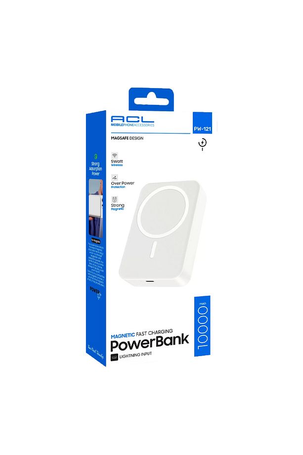 PW-121 10.000 mAh Wireless 5W, Güçlü Mıknatıslı Lightning Girişli, Manyetik Powerbank - 3
