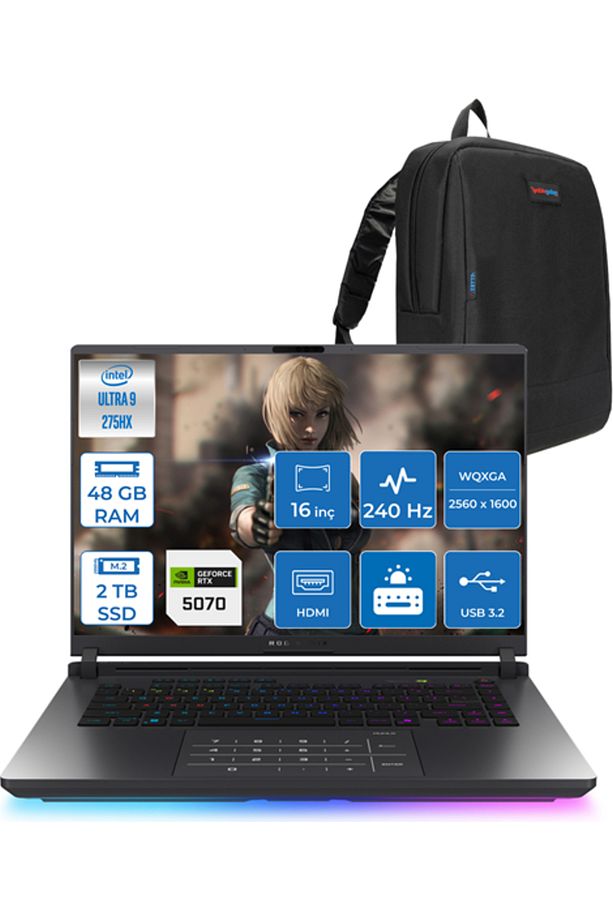 Rog Strix G16 Ultra 9 275HX 48GB 2tb SSD 8GB/RTX5070/115W 16" 2.5k 240Hz 3ms IPS WIN11HOME S5116H19 - 1