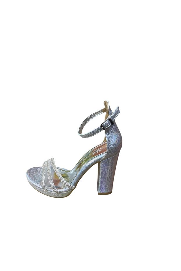 Women's Stone Platform Summer Evening Dress Shoes