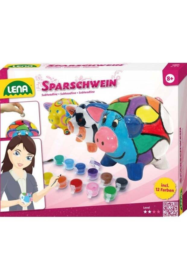 Creative set Piglet Pig Piglet for painting with 12 colors - 1