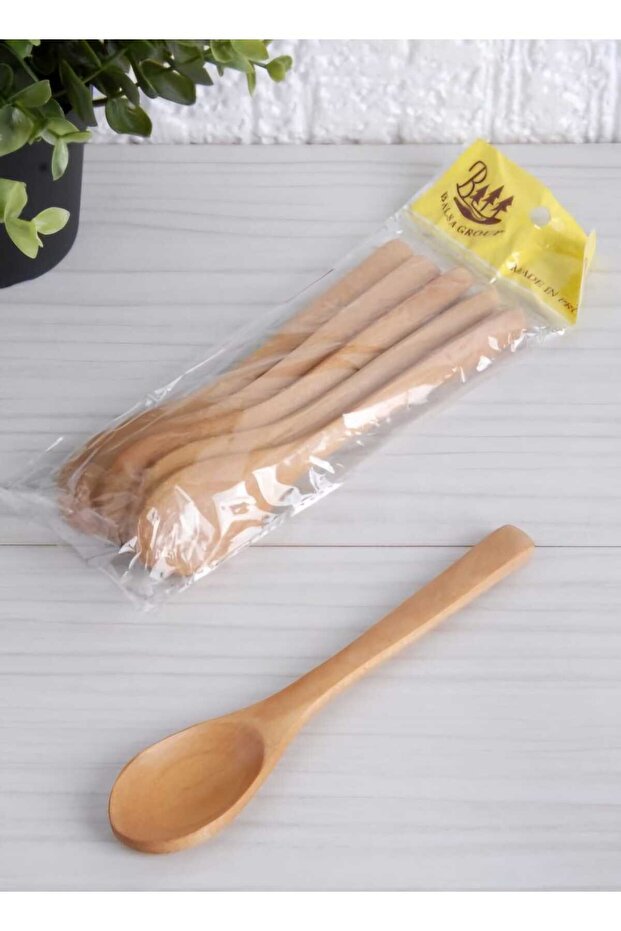 16 cm Yerli Ağaç Bambu Kaşık 6'lı 016B - 1