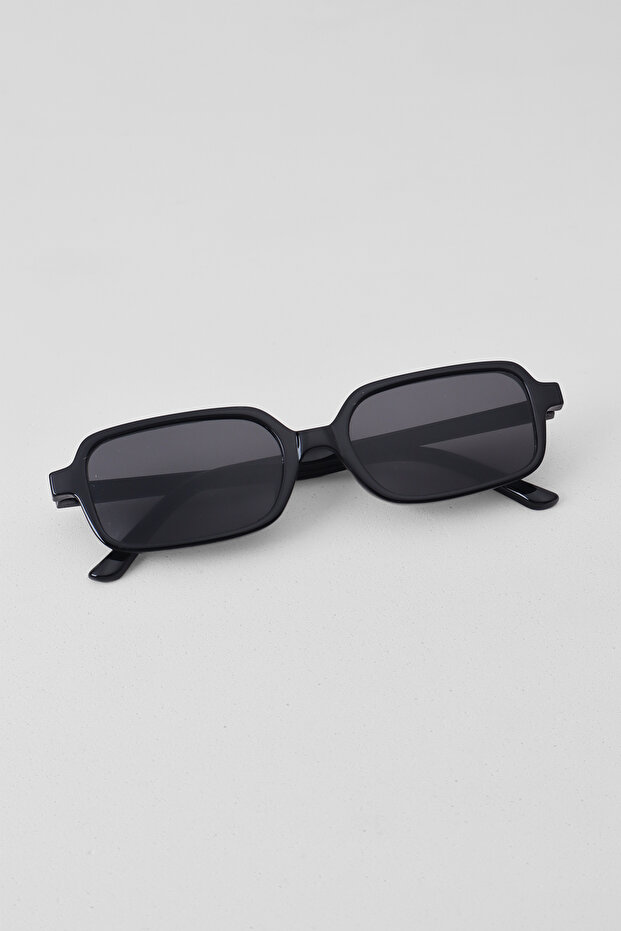 Mlie Slim Rectangular Frame Sunglasses - Black - 2