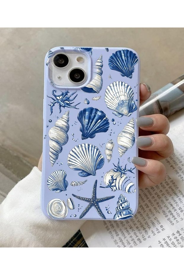 Balporsuku Exclusive Design Cover Compatible with iPhone 12 Mini Omn01 Pattern Phone Case Seashell