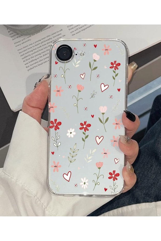 Balporsuku Compatible with iPhone 16E Transparent Design Cover Omn01 Pattern Phone Case Gardenia