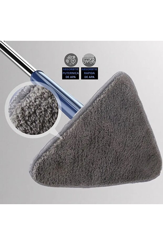 Triangular mop, triangular, with extra squeegee and reserve, floors, windows,other surfaces, blue - 15