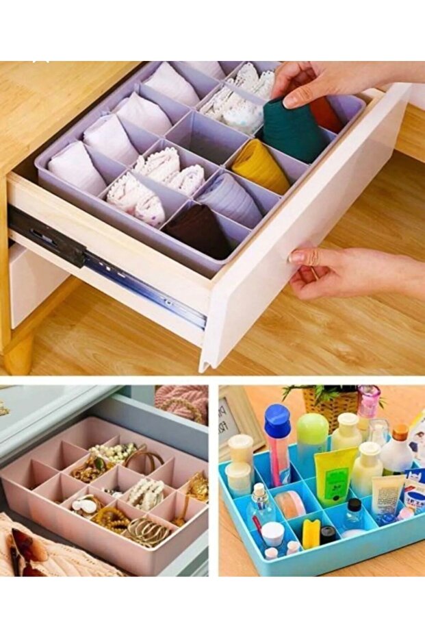 1 Piece 15 Compartment Cabinet Drawer Laundry Jewelry Socks Organizer Organizer
