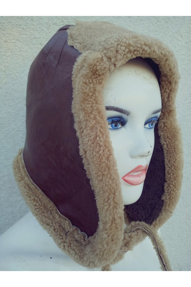 100% Sheepskin Eared Ushanka Genuine Lambskin Pilot Hat