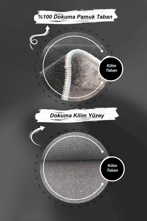 Çapa Desenli Dijital Halı–Kaymaz Pamuk Tabanlı Makinede Yıkanabilir - 3