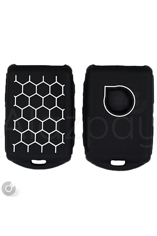 Volvo Compatible Xc40, Xc90, Xc70, S60, S80, S90, C30, V70, V90 Patterned Silicone Key Case Cover (Black and White)