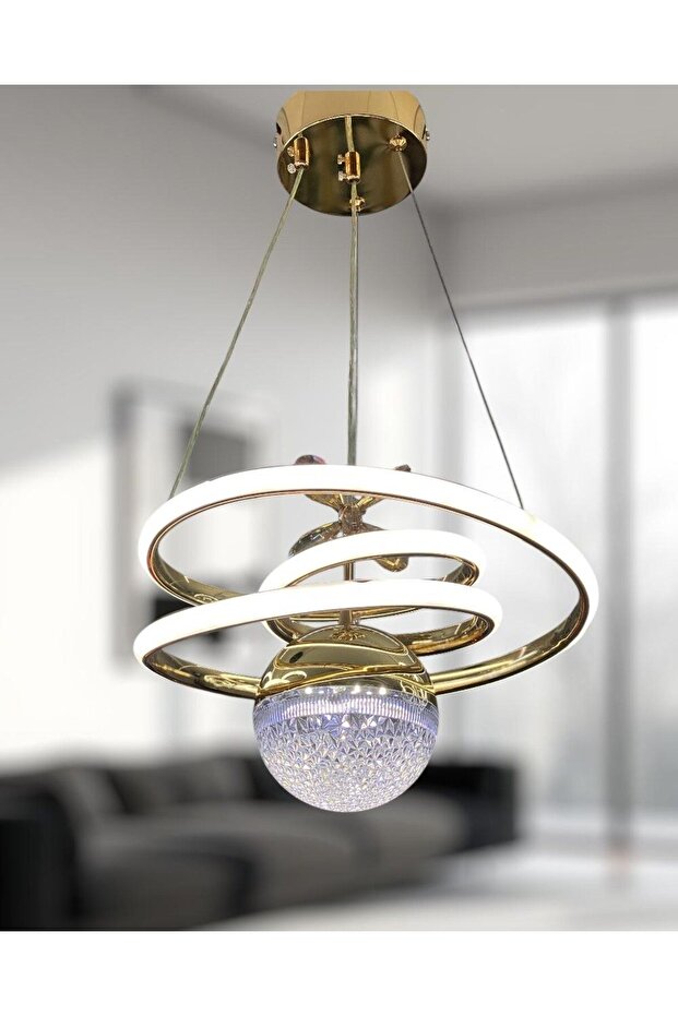 Şık Tasarımlı Kaliteli Spiral Tek Top Gold 3 Renk Led - 1