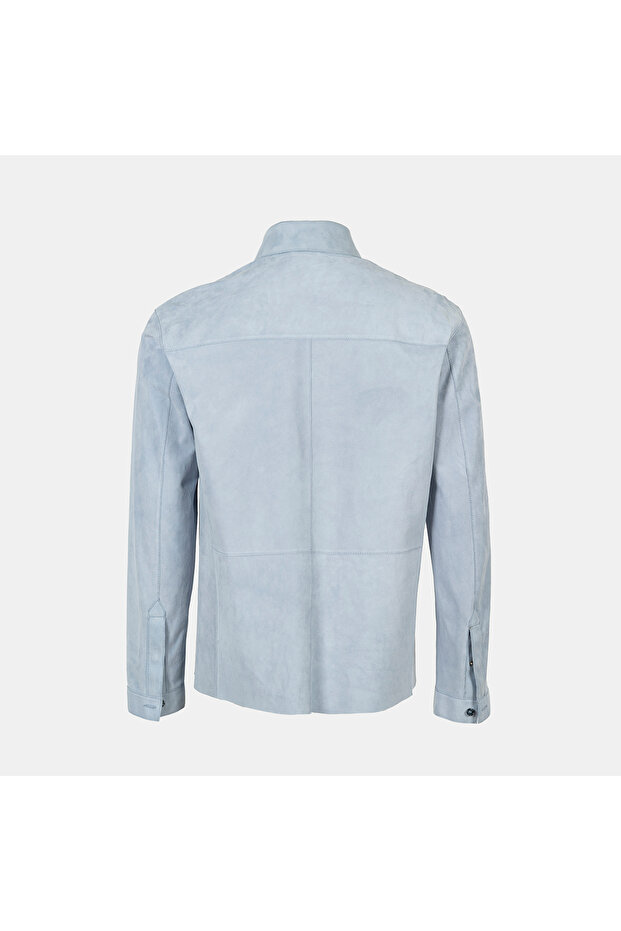 Erkek Mavi Süet Gömlek - 5