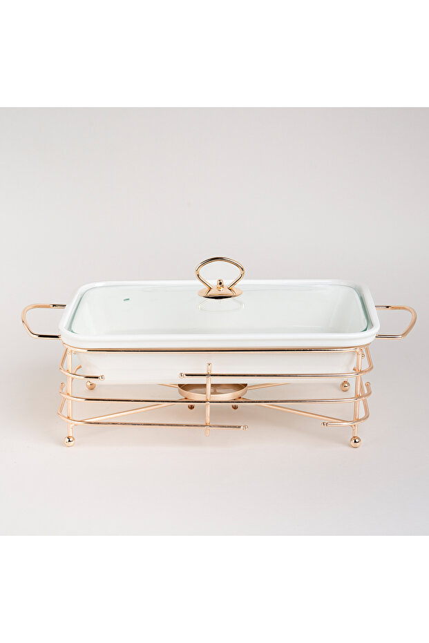 Rectangle Casserole With Warmer Stand - 5