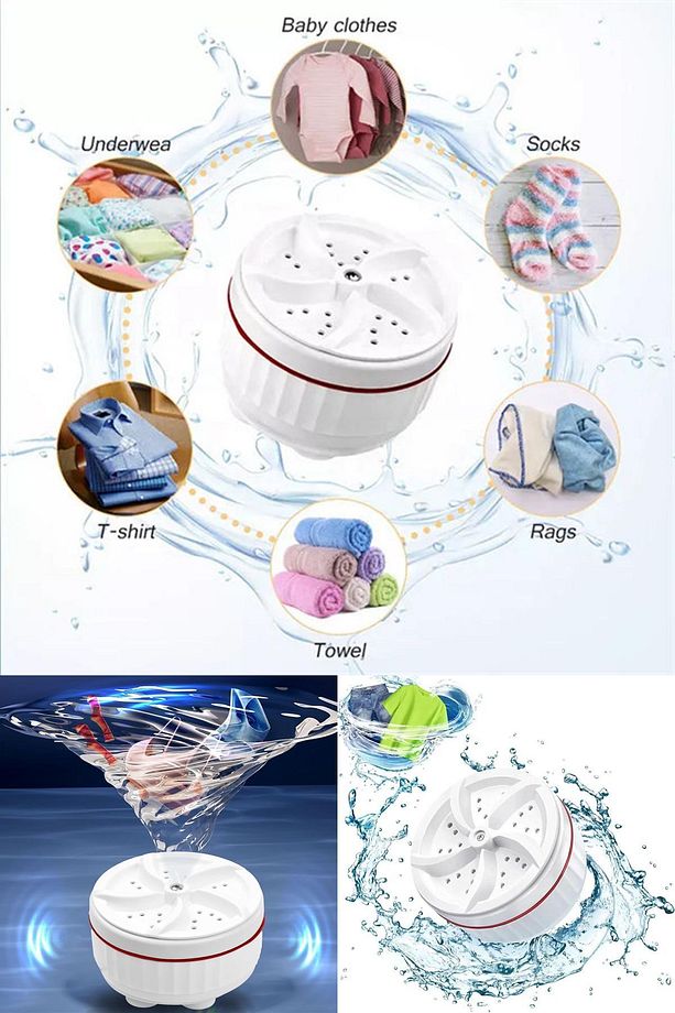 USB’li Mini Turbine Çamaşır Makinesi – Taşınabilir, Sessiz, Güçlü Performans Mini Çamaşır Makine 🧼 - 1