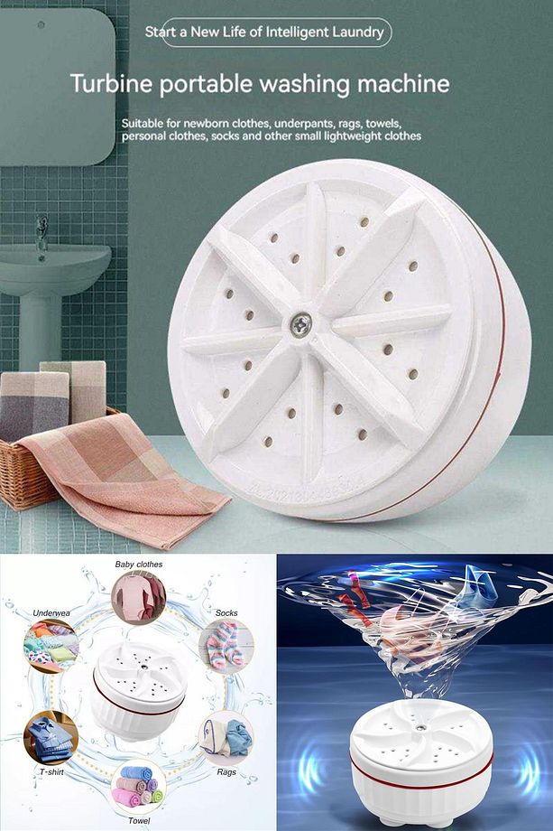 USB’li Mini Turbine Çamaşır Makinesi – Taşınabilir, Sessiz, Güçlü Performans Mini Çamaşır Makine 🧼 - 6
