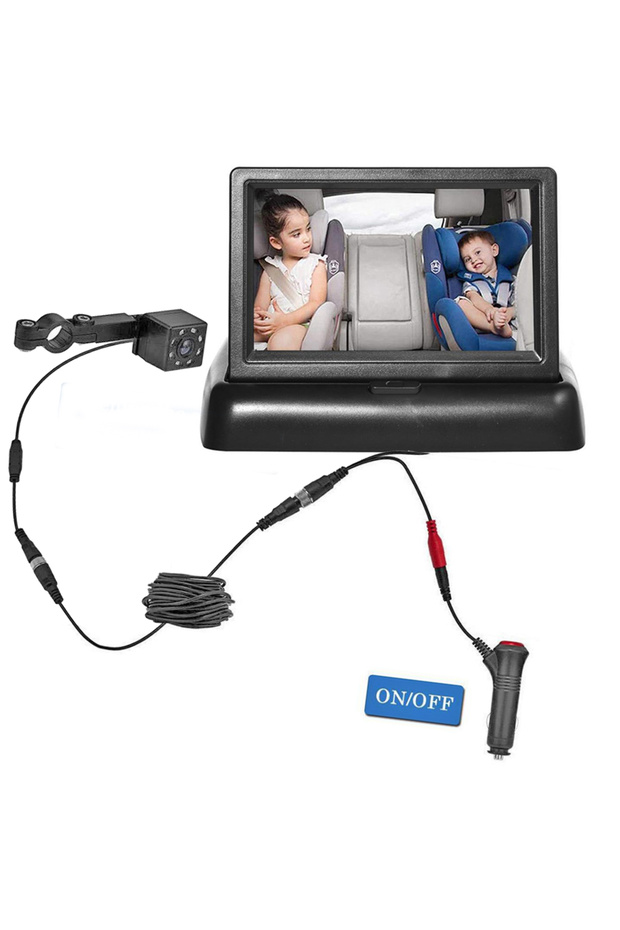 Baby Monitor Babi 4.3 Inch HD Foldable Car Rear View Monitor Reversing LCD TFT Display with Night Vi