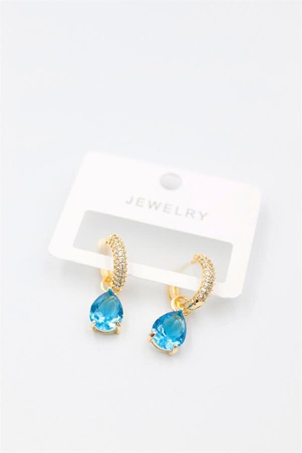 أقراط متدلية - أزرق - 2