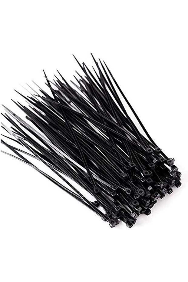 Nylon Plastic Network Cable Wire - 100 Pieces (Black, 250mm)