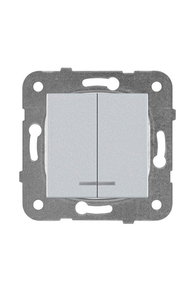MECANISM COMUTATOR CU LED SILVER KARRE PLUS - 2