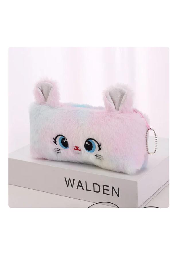 Plush Pencil Case, Kitty Pattern, Multicolor - 1
