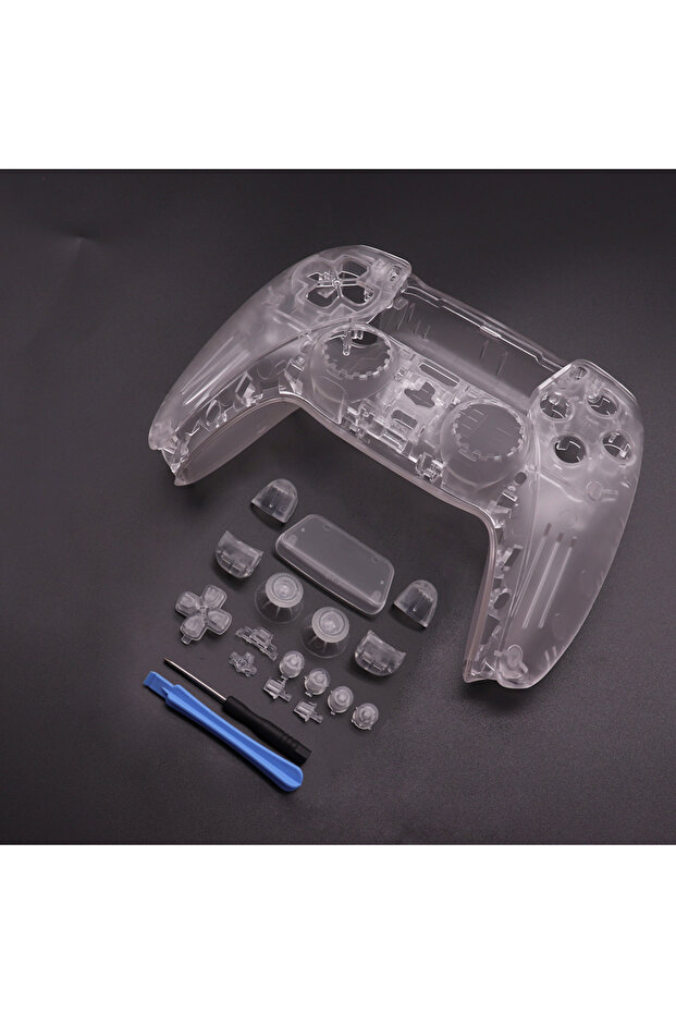 K Full Set Housing Shell with Buttons Touchpad Cover, Clear Custom Replacement Plates for PS5 Contr. - 1