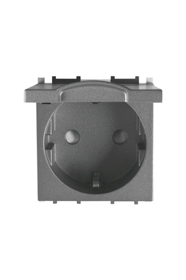 SCHUKO SOCKET WITH MODULAR COVER SMOKE 2M - 2