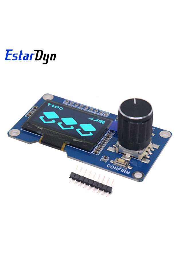 شاشة OLED مقاس 1.3 بوصة من Estardyn باللون الأزرق، زر أبيض/أزرق، وحدة ترميز دوارة EC11، واجهة IIC، شاشة LCD