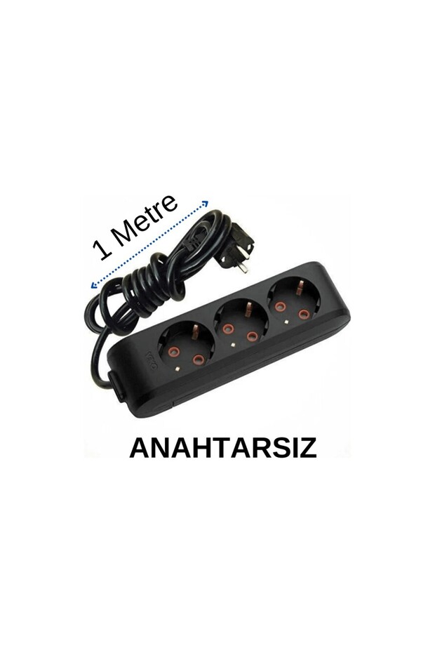 Multi-let Üçlü Priz Topraklı Kablolu Ç. K. - 1 metre - 1