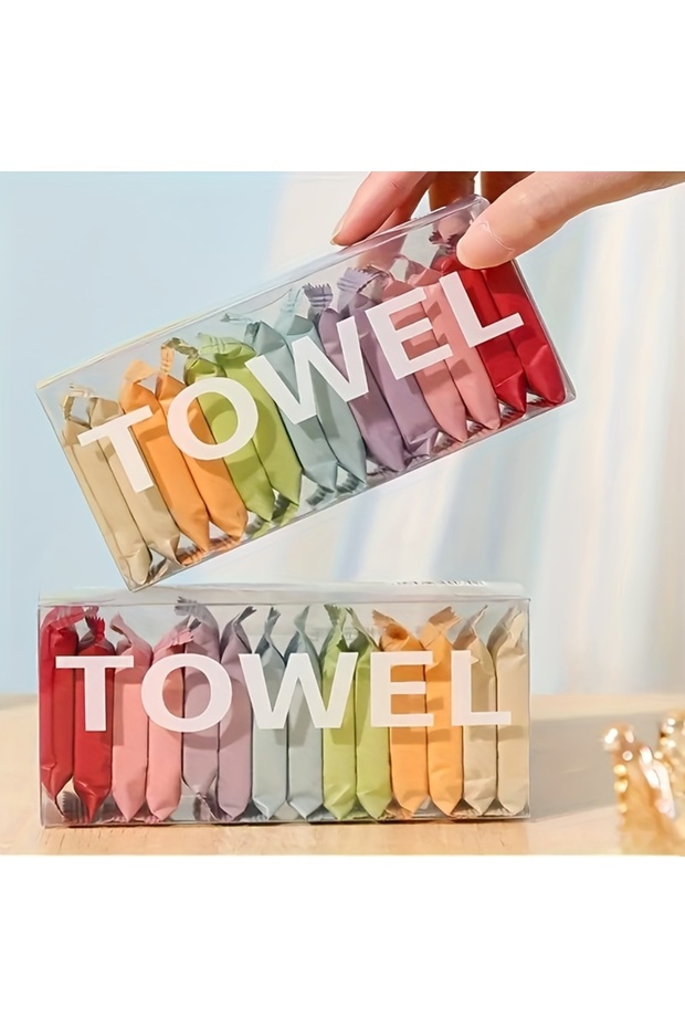 14 pcs Twoel One-time Compressed Towel Washcloth Thickens the Cotton Bath Towel Travel Clean Face In