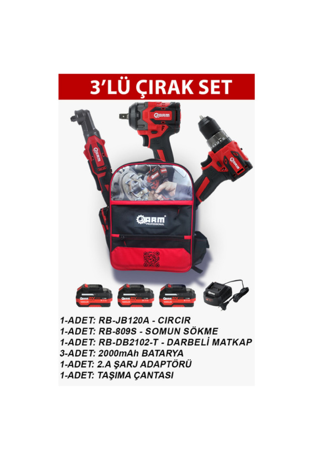 3'lü Çırak Şarjlı Set - 1