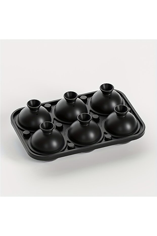 Circle Easy-Release Silicone Ice Cube Tray with Funnel - Stackable Leakproof Design for Whiskey & Dr