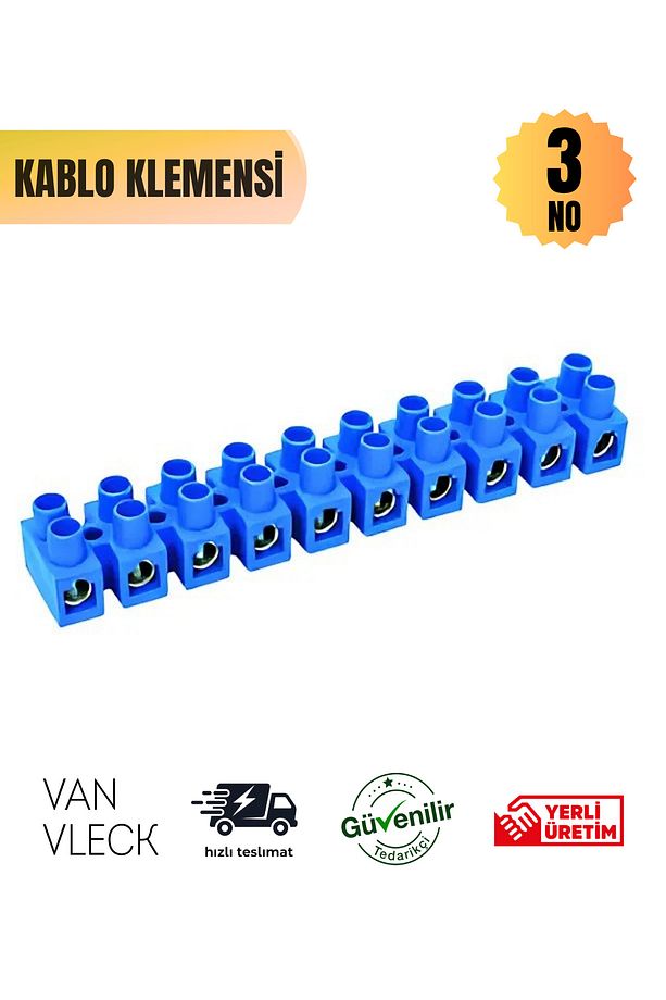 10’lu No:3 Vidalı Elektrik Klemens Seti – Yanmaz Pano Sıra Klemensi, Vidalı Terminal Blok Aparatı - 1