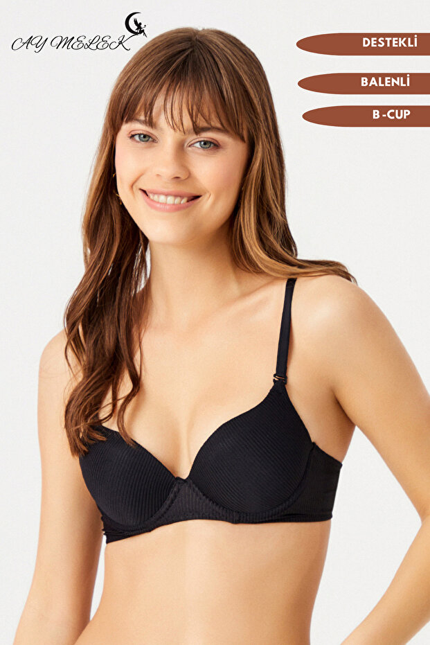 حمالة صدر منقوشة بتصميم B-Cap مع دعامة داخلية - 4