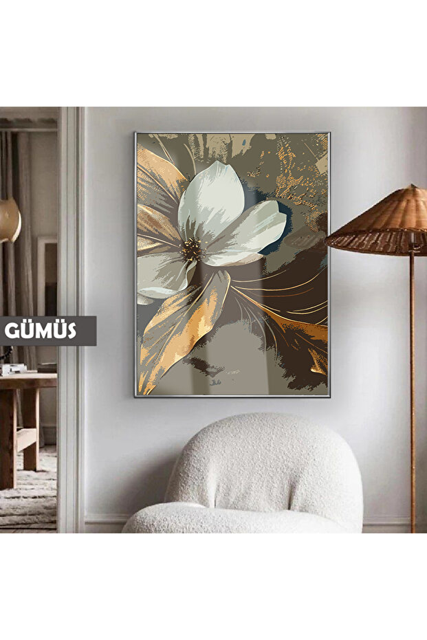 Amazing | Bohemian Abstract Magnolia Model 01 | Framed Tempered Glass Table Single Vertical