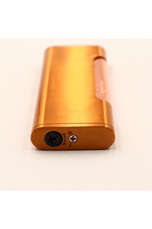 Gas Lighter, Windproof, Refillable, Adjustable Flame, Gold, 7 cm, - 3