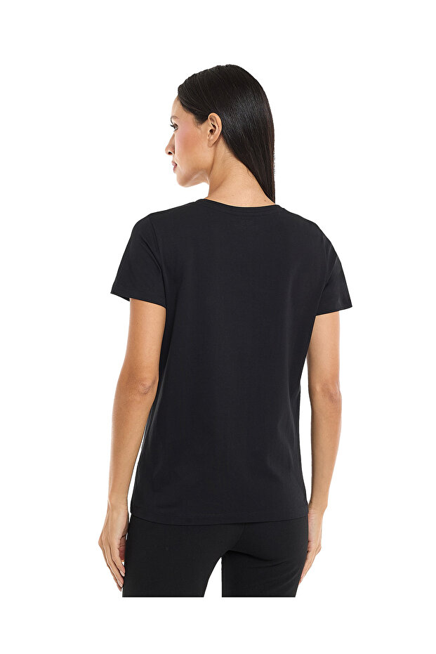 تي شيرت نسائي أسود برسومات أساسية مقاس 8-18 - 3