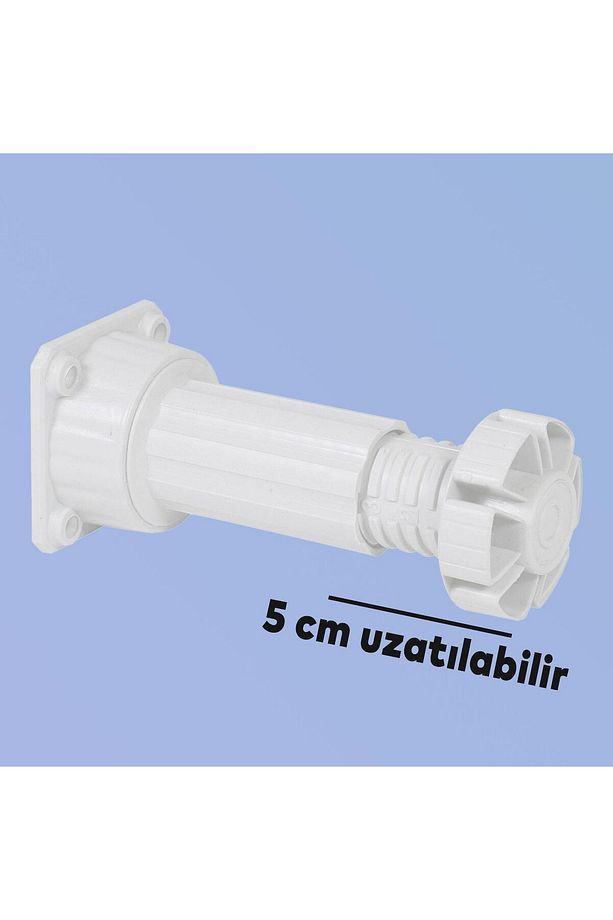 (8 ADET) Ayarlanabilir Dolap Mobilya Tezgah Puf Yükseltici Yükseltme Ayağı 10 Cm Beyaz Ayakları - 6