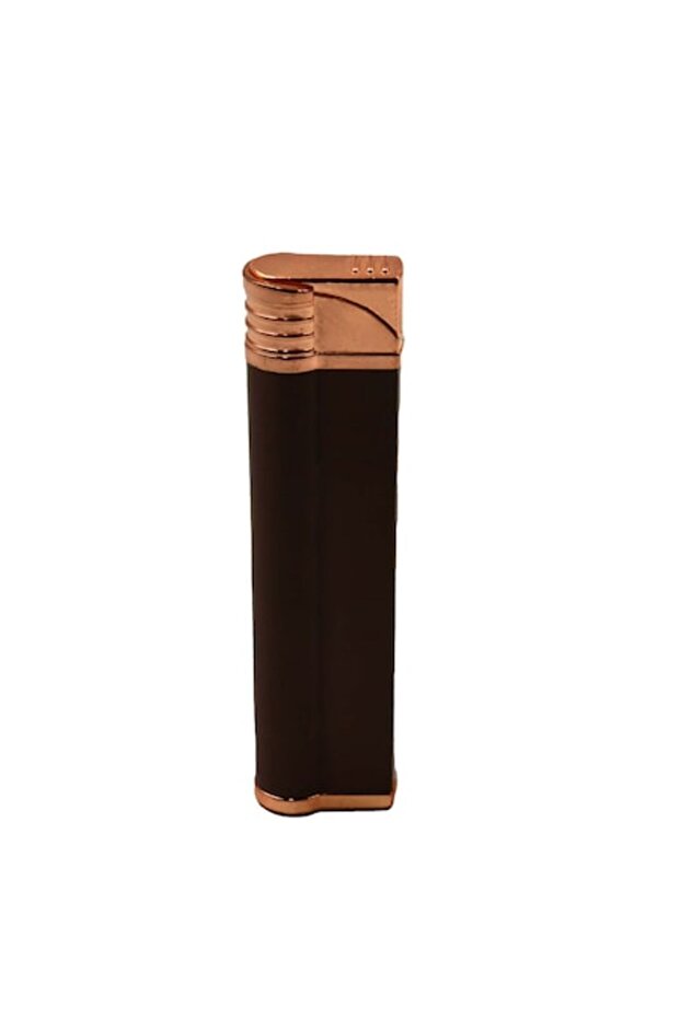Slim Gas Lighter with Adjustable Flame, Refillable, Windproof, Gray, 8 cm, - 1