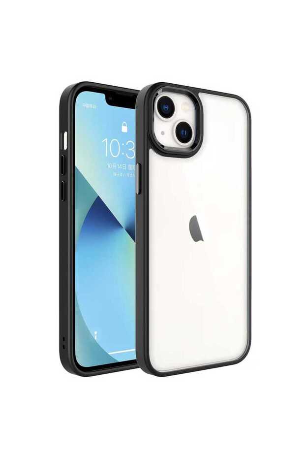 حافظة TKNC كروم متوافقة مع هاتف iPhone 14 Plus - أسود - 1