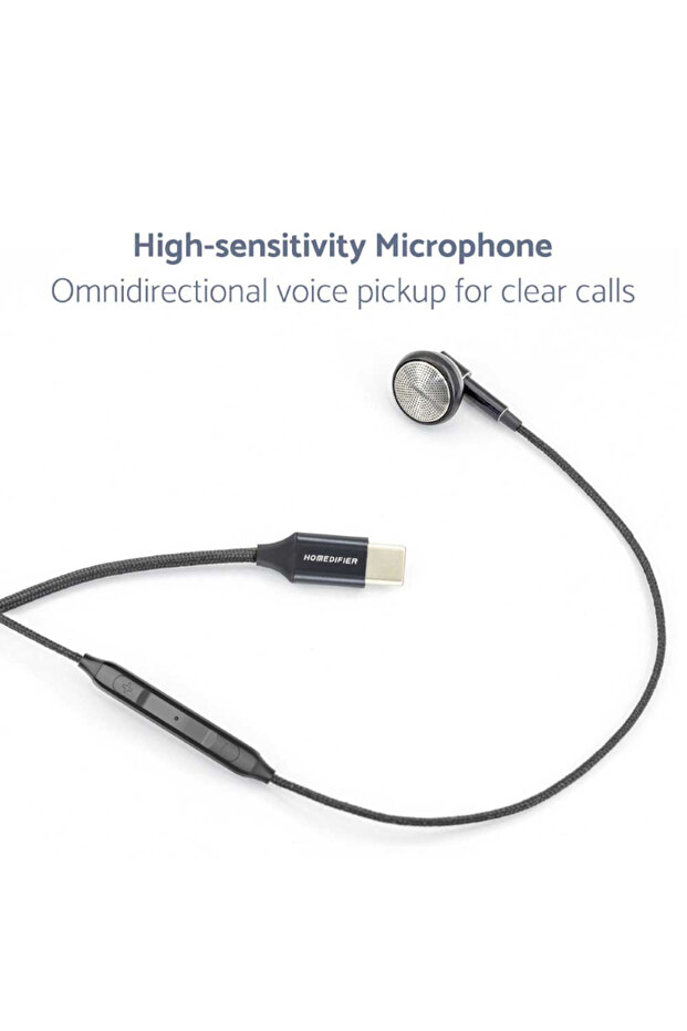 Single Mono Earphones Type C with High-Clarify Mic and Voice recording