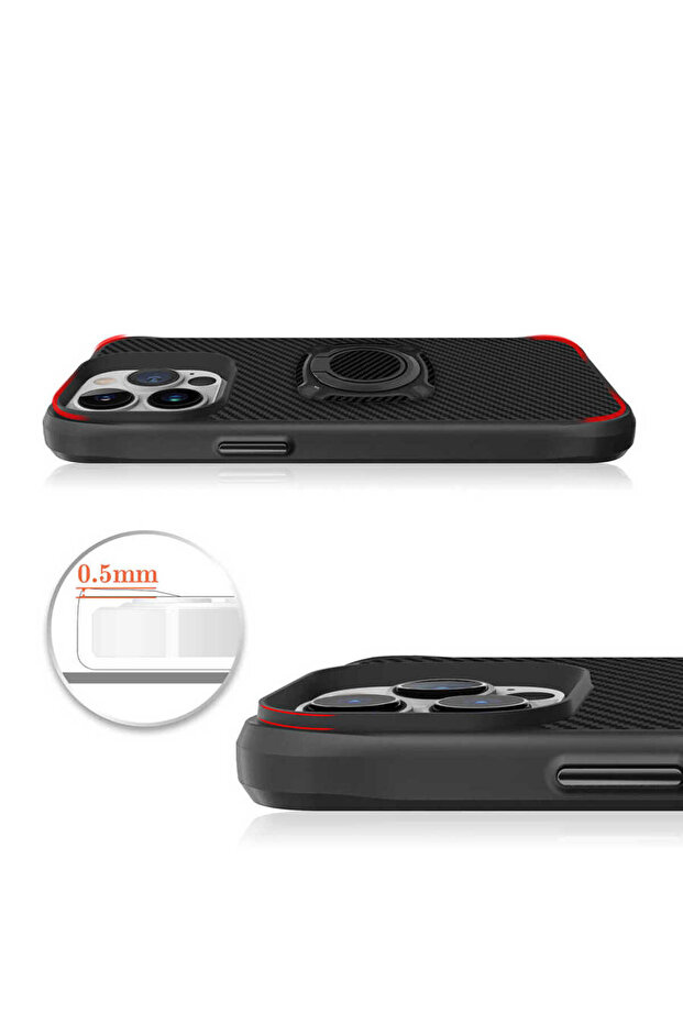 حافظة TKNC Timo متوافقة مع هاتف iPhone 13 Pro Max - أسود - 5