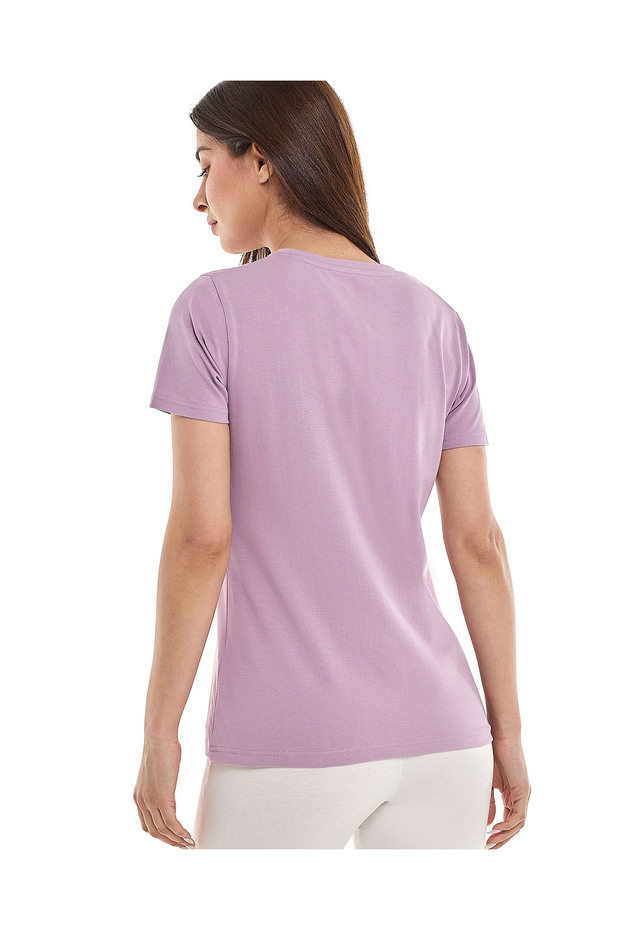 تيشيرت أوركيد نسائي سادة بياقة دائرية، مقاس 8-18 - 3