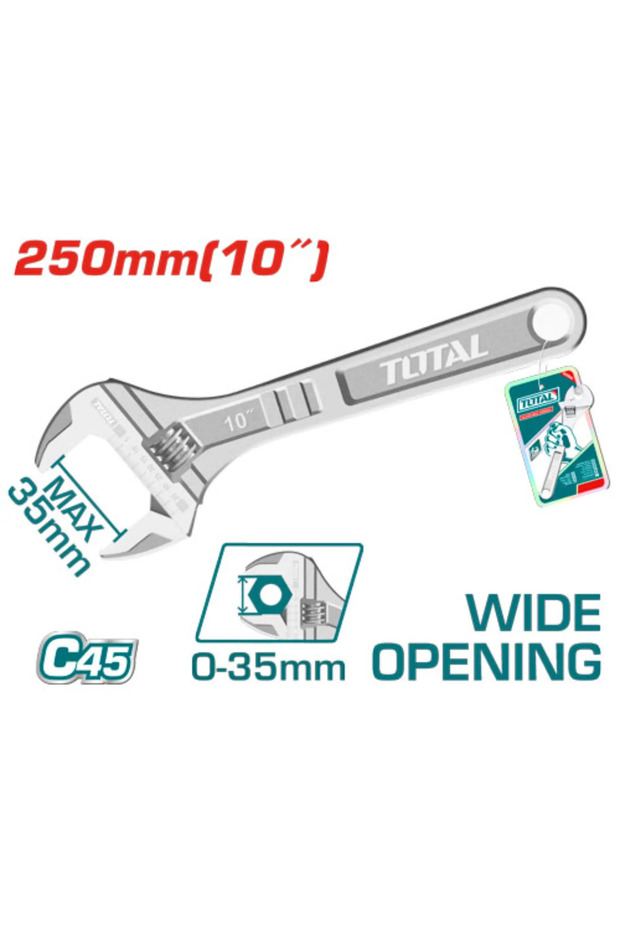 مفتاح اسبانة يد كروم 10" توتال Tht1010103
