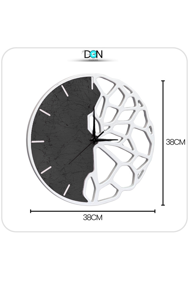 CLOCKS SPLİT FLOW D38 ORGANİK FORM AHŞAP LAKE QUARTZ DUVAR SAATİ - 4