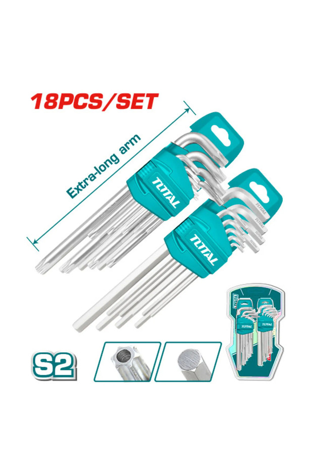 طقم مفاتيح النكي مسدس ونجمة 18pcs/set توتال Tht106kt0181